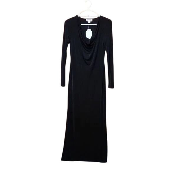 B.O.G Band of the Free- NWT- Black Cowl Neck Annabelle Midi Dress Sz:L Ret$129 - Picture 5 of 5
